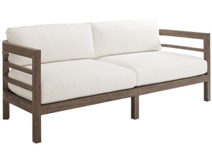 Lexington Tommy Bahama Outdoor 3950-33-42 La Jolla Outdoor Sofa: Elegant Teak Design With Plush Upholstery & Performance Fabrics Taupe  3950-33-42