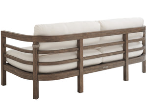 Lexington Tommy Bahama Outdoor 3950-33-42 La Jolla Outdoor Sofa: Elegant Teak Design With Plush Upholstery & Performance Fabrics Taupe  3950-33-42
