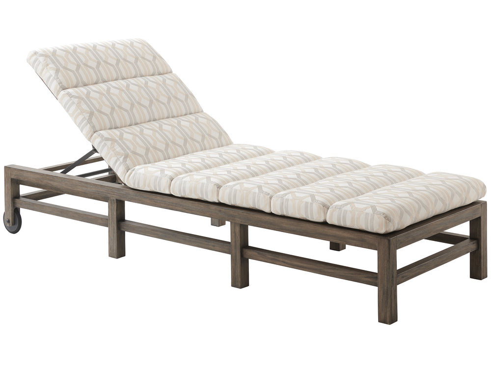 Lexington Tommy Bahama Outdoor 3950-75-40 La Jolla Chaise Lounge - Stylish Teak Design With Plush Seating For Outdoor Relaxation Taupe  3950-75-40