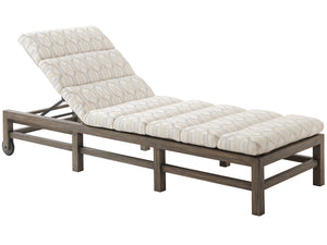 Lexington Tommy Bahama Outdoor 3950-75-40 La Jolla Chaise Lounge - Stylish Teak Design With Plush Seating For Outdoor Relaxation Taupe  3950-75-40