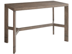 Lexington Tommy Bahama Outdoor 3950-873 La Jolla High/Low Bistro Table - Contemporary Teak Design With Stylish Performance Fabrics Taupe  3950-873