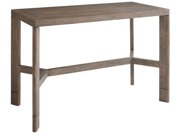 Lexington Tommy Bahama Outdoor 3950-873 La Jolla High/Low Bistro Table - Contemporary Teak Design With Stylish Performance Fabrics Taupe  3950-873