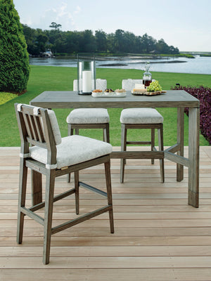 Lexington Tommy Bahama Outdoor 3950-873 La Jolla High/Low Bistro Table - Contemporary Teak Design With Stylish Performance Fabrics Taupe  3950-873