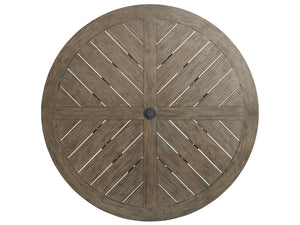 Lexington Tommy Bahama Outdoor 3950-875c La Jolla Round Dining Table – Stylish Teak Design For Elegant Outdoor Entertaining Spaces Taupe  3950-875c