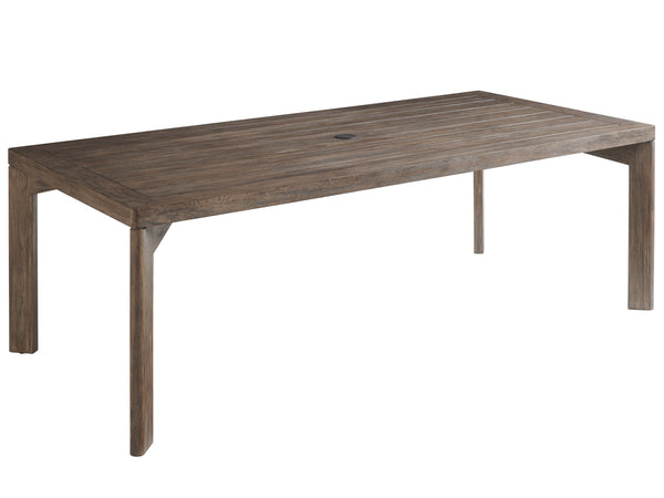 Lexington Tommy Bahama Outdoor 3950-877 La Jolla Rectangular Dining Table – Stylish Teak Design For Outdoor Gatherings & Comfort Taupe  3950-877
