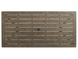 Lexington Tommy Bahama Outdoor 3950-877 La Jolla Rectangular Dining Table – Stylish Teak Design For Outdoor Gatherings & Comfort Taupe  3950-877