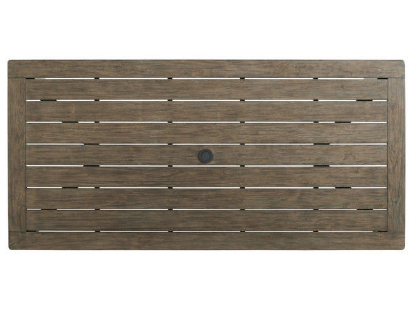 Lexington Tommy Bahama Outdoor 3950-877 La Jolla Rectangular Dining Table – Stylish Teak Design For Outdoor Gatherings & Comfort Taupe  3950-877