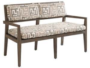 Lexington Tommy Bahama Outdoor 3950-936-40 La Jolla Bench: Elegant Teak Design With Plush Seating For Stylish Outdoor Living Spaces Taupe  3950-936-40