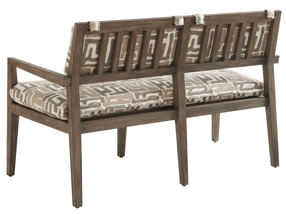 Lexington Tommy Bahama Outdoor 3950-936-40 La Jolla Bench: Elegant Teak Design With Plush Seating For Stylish Outdoor Living Spaces Taupe  3950-936-40