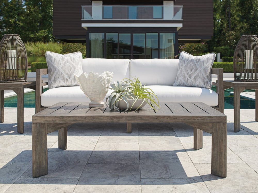Lexington Tommy Bahama Outdoor 3950-945 La Jolla Rectangular Cocktail Table - Stylish Teak Design With Plush Seating & Protection Taupe  3950-945