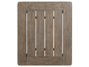 Lexington Tommy Bahama Outdoor 3950-955 La Jolla Rectangular End Table - Contemporary Teak Design With Faux Slate Top & Vintage Finish Taupe  3950-955