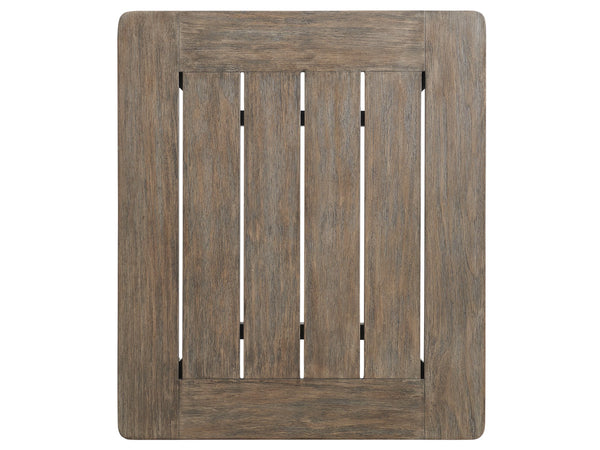 Lexington Tommy Bahama Outdoor 3950-955 La Jolla Rectangular End Table - Contemporary Teak Design With Faux Slate Top & Vintage Finish Taupe  3950-955