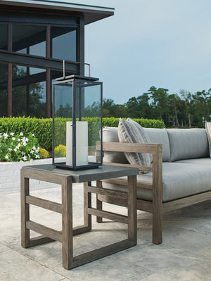 Lexington Tommy Bahama Outdoor 3950-957 La Jolla Cast Top Rectangular End Table - Stylish Teak Design With Weather-resistant Finish Taupe  3950-957