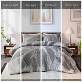 Urban Habitat Adrian Modern/Contemporary Botanical Cotton Duvet Cover Set UH12-2530 Gray