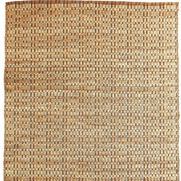Homeroots 9' X 12' Tan Classic Interwoven Area Rug  Jute 395100