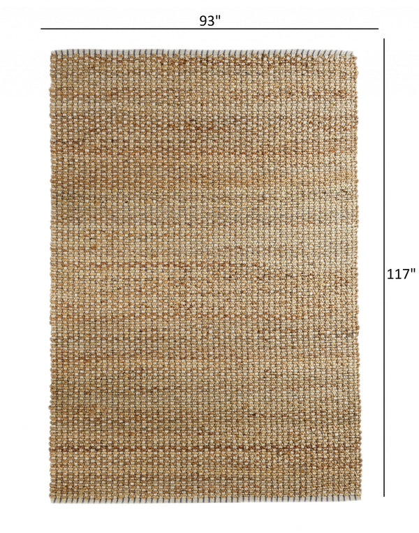 Homeroots 8' X 10' Natural Hand Woven Area Rug  Jute 395111