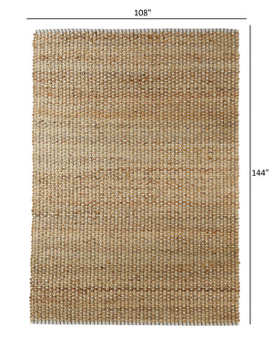 Homeroots 9' X 12' Natural Hand Woven Area Rug  Jute 395112