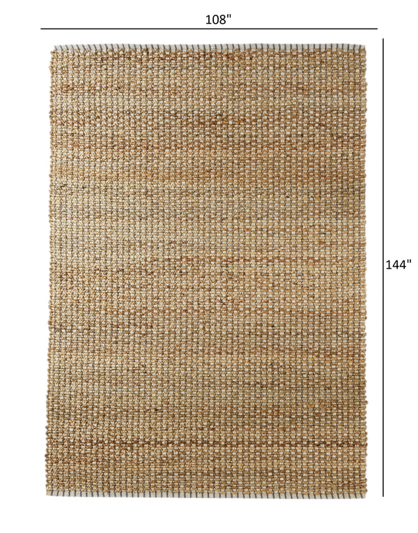 Homeroots 9' X 12' Natural Hand Woven Area Rug  Jute 395112