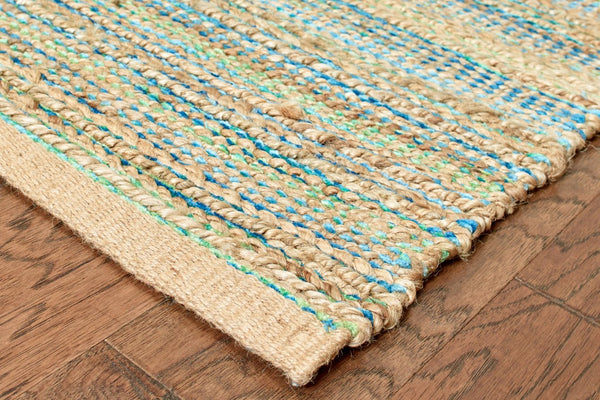 Homeroots 9' X 12' Natural Hand Woven Area Rug  Jute 395115