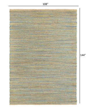 Homeroots 9' X 12' Natural Hand Woven Area Rug  Jute 395115