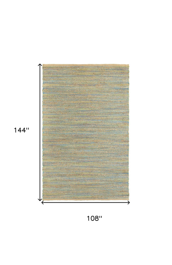 Homeroots 9' X 12' Natural Hand Woven Area Rug  Jute 395115