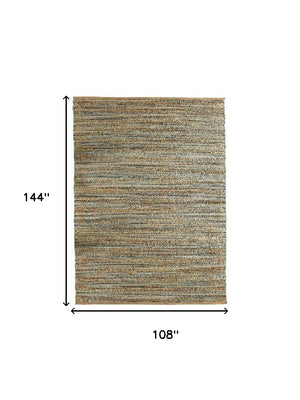 Homeroots 9' X 12' Natural Hand Woven Area Rug  Jute 395118