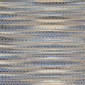 Homeroots 9' X 12' Round Navy And Tan Striated Area Rug  Jute 395132