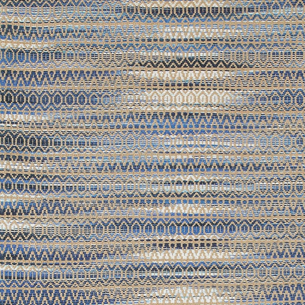 Homeroots 9' X 12' Round Navy And Tan Striated Area Rug  Jute 395132