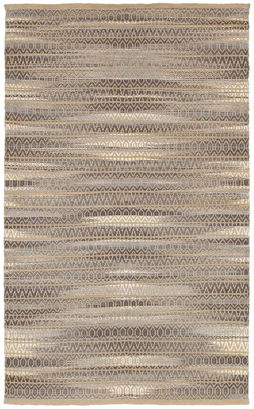 Homeroots 9' X 12' Gray And Tan Striated Runner Rug  Jute 395135