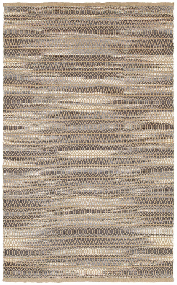 Homeroots 9' X 12' Gray And Tan Striated Runner Rug  Jute 395135