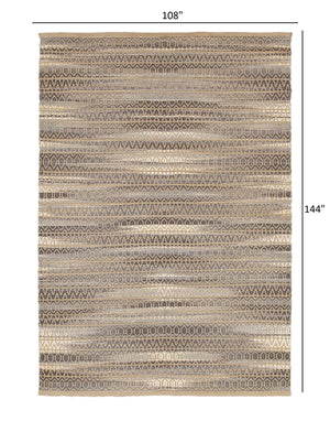 Homeroots 9' X 12' Gray And Tan Striated Runner Rug  Jute 395135