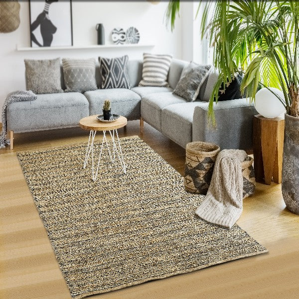 Homeroots 8' X 10' Natural Hand Woven Area Rug  Jute 395137
