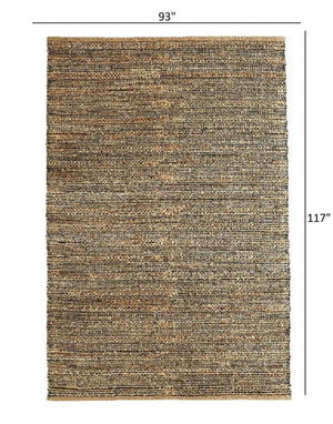 Homeroots 8' X 10' Natural Hand Woven Area Rug  Jute 395137