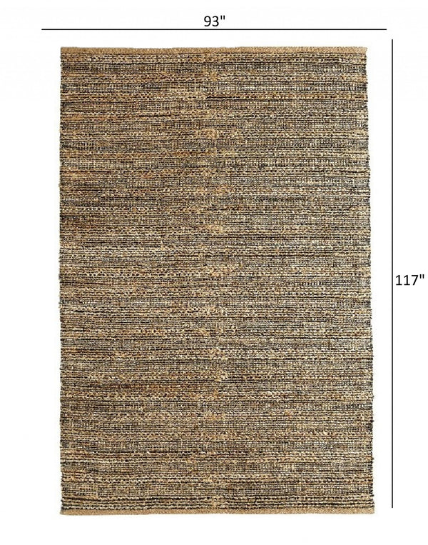Homeroots 8' X 10' Natural Hand Woven Area Rug  Jute 395137