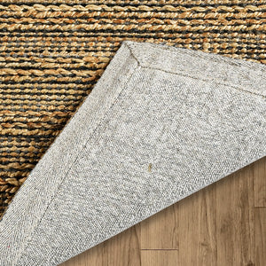 Homeroots 9' X 12' Natural Hand Woven Area Rug  Jute 395138
