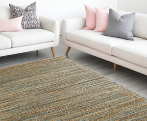 Homeroots 8' X 10' Natural Hand Woven Area Rug  Jute 395139