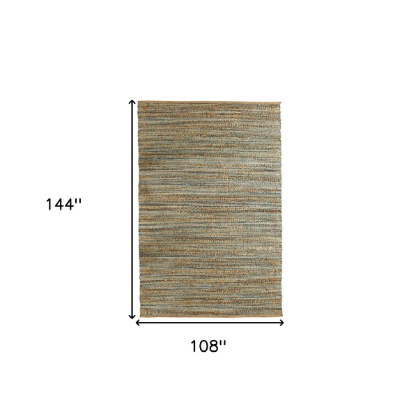 Homeroots 9' X 12' Natural Hand Woven Area Rug  Jute 395140