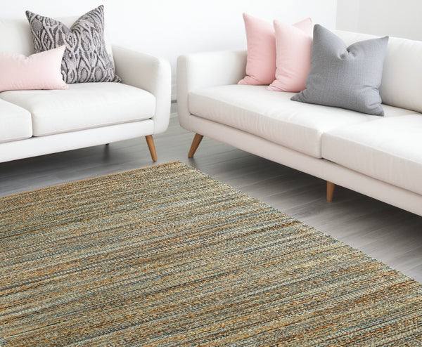 Homeroots 9' X 12' Natural Hand Woven Area Rug  Jute 395140