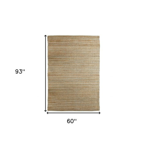 Homeroots 5' Hand Woven Area Rug - Unique Artisan Crafted Design For Warmth And Elegance In Any Room 5' X 8' Jute 395141