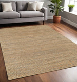 Hand Woven Area Rug - Modern Jute Design with Cotton Backing for Cozy Home Decor Enhancement