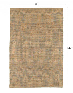 Homeroots 8' X 10' Natural Hand Woven Area Rug  Jute 395145