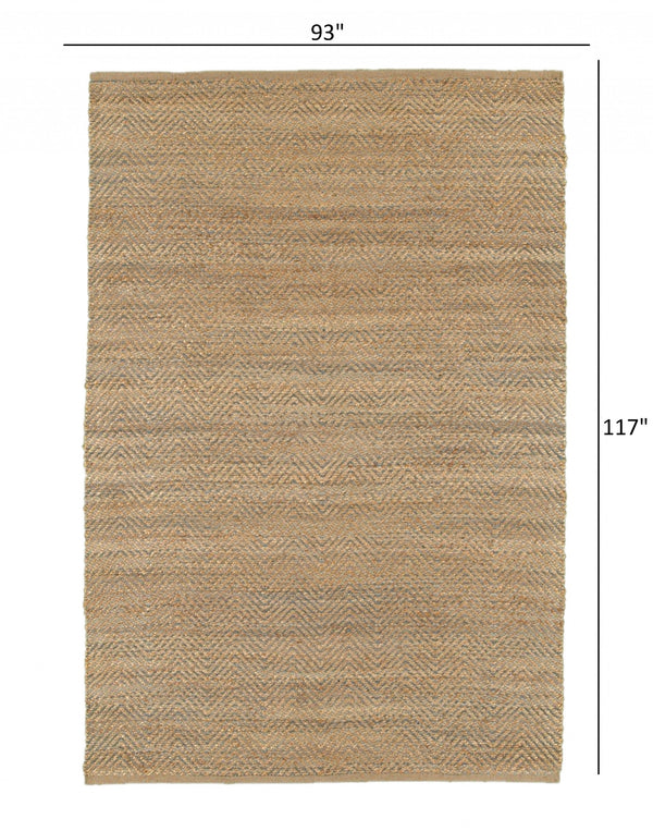 Homeroots 8' X 10' Natural Hand Woven Area Rug  Jute 395145