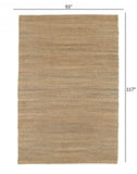 Homeroots 8' X 10' Natural Hand Woven Area Rug  Jute 395145