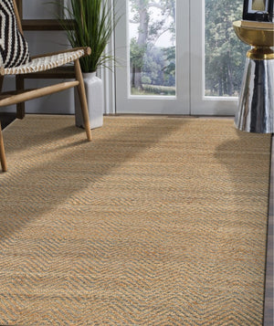 Homeroots 9' X 12' Tan And Gray Boho Chic Area Rug  Jute 395146