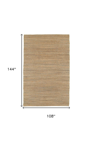 Homeroots 9' X 12' Tan And Gray Boho Chic Area Rug  Jute 395146