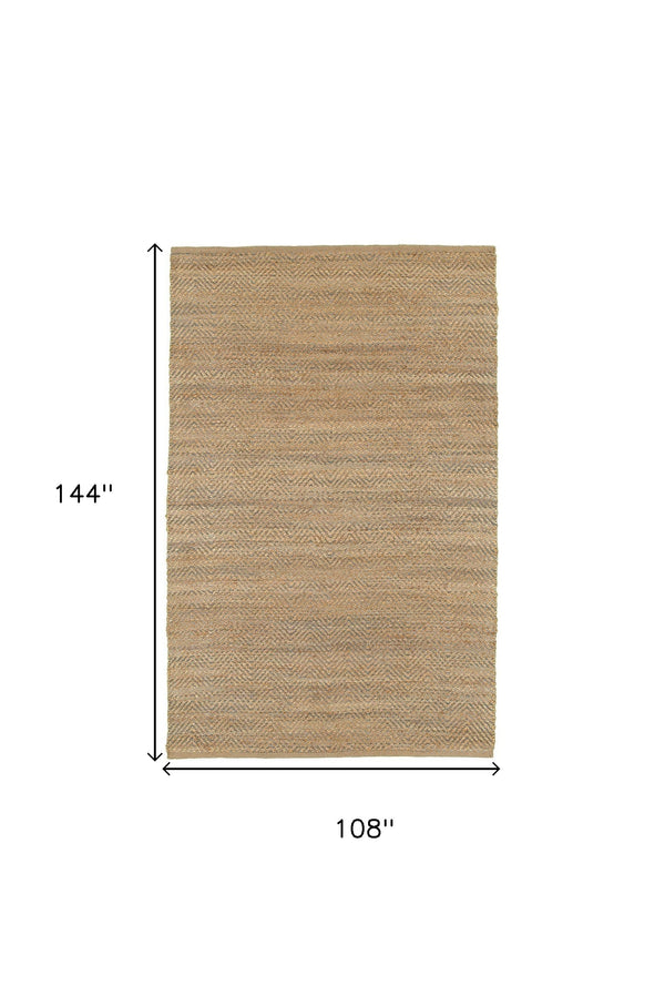 Homeroots 9' X 12' Tan And Gray Boho Chic Area Rug  Jute 395146