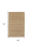 Homeroots 9' X 12' Tan And Gray Boho Chic Area Rug  Jute 395146