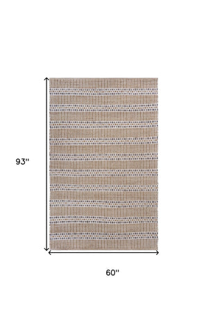 Homeroots 5' X 8' Natural Hand Woven Area Rug  Jute 395153