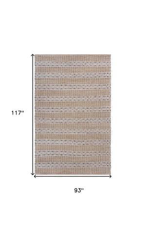 Homeroots 8' X 10' Natural Hand Woven Area Rug  Jute 395154