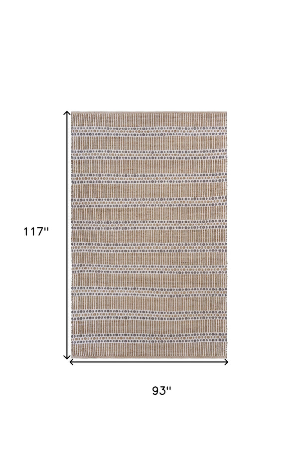 Homeroots 8' X 10' Natural Hand Woven Area Rug  Jute 395154